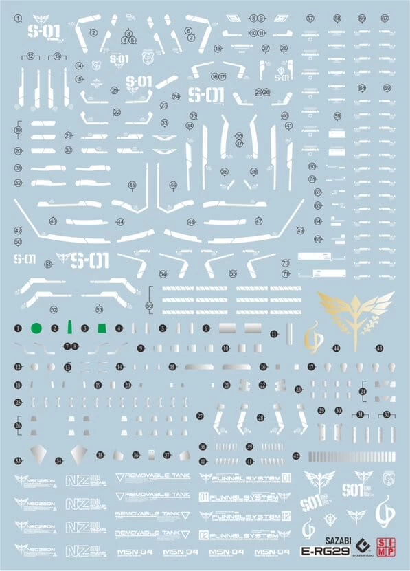 C22 RG Sazabi Decal Sheet 2 C22 RG Sazabi Decal Sheet - Image 2