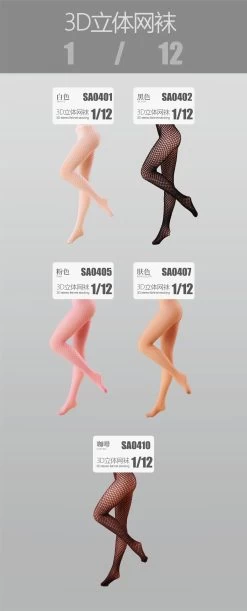 HASUKI 1/12 Female Seamless Long Hosiery And Mesh Socking Fit 6" Phicen Figure -Model handmade 62c6e55e6c19ae63f44b1d7257971aa